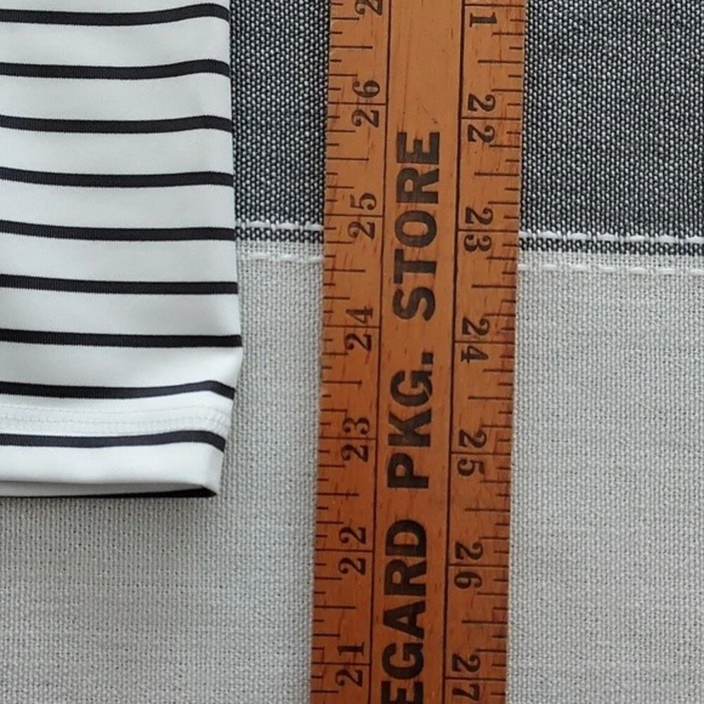 NWOT SCORPIO SOL‎ Capri Crop Leggings Pants White Navy Blue Stripes - Picture 3 of 4